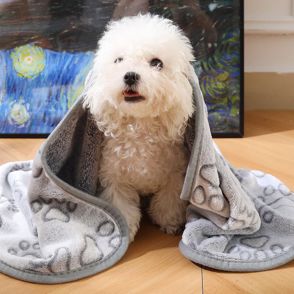 Ultraweiche Hundedecke mit Pfotenabdruck
